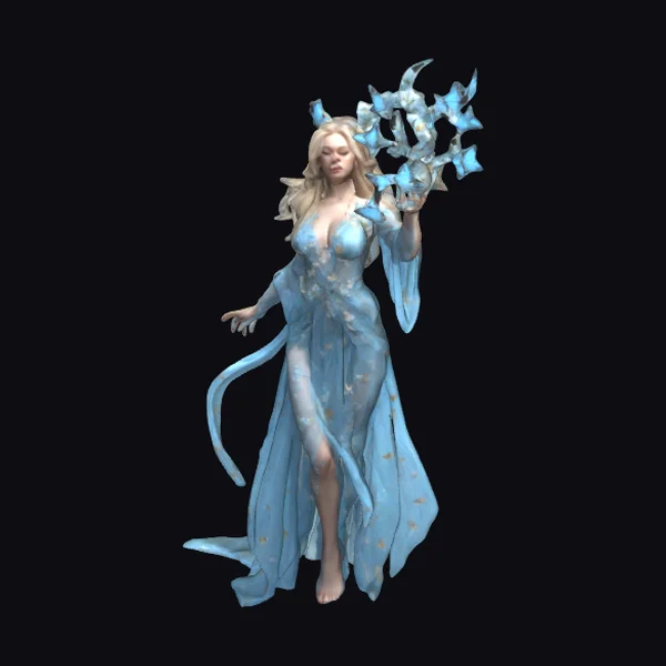 Elegant Ice Elementalist Statue