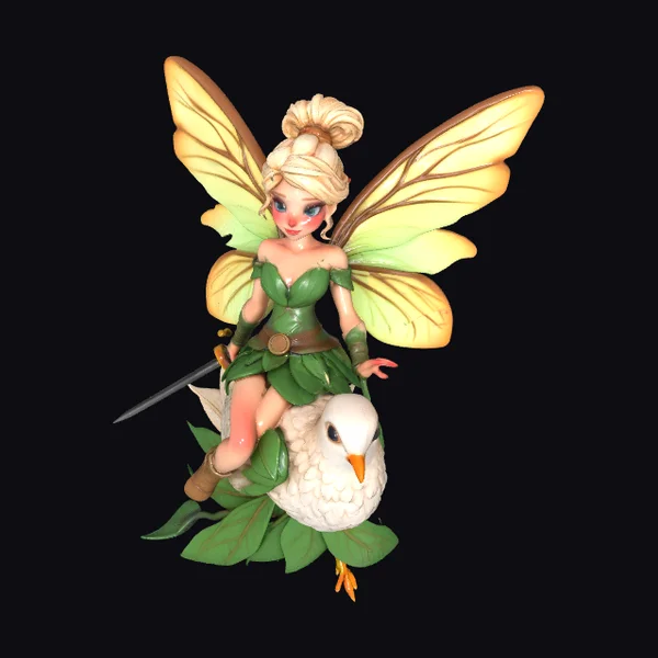 Fairy on Bird