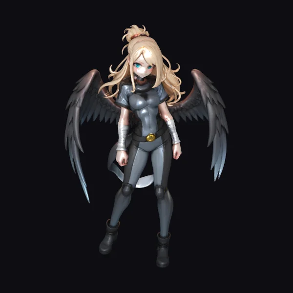 Blonde Winged Female Warrior