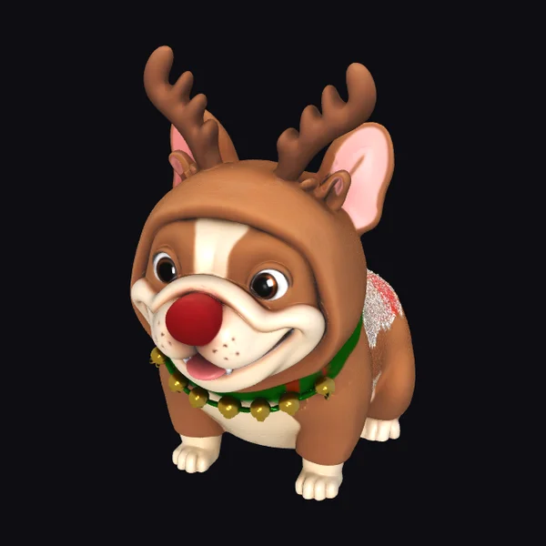 Cartoon Reindeer Dog