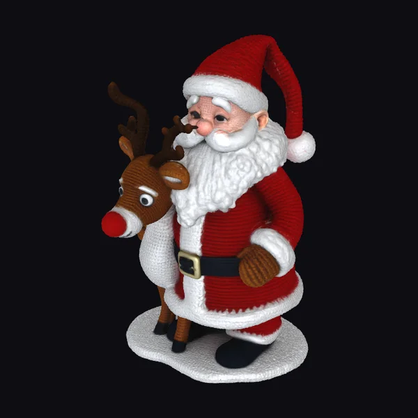 Knitted Santa with Reindeer