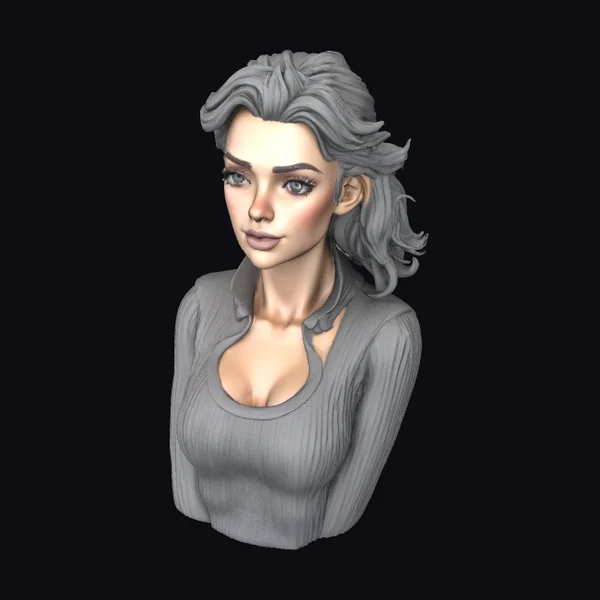 Gray Elegant Female Bust