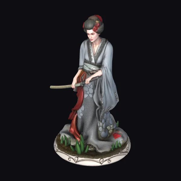 Geisha with Katana Sword