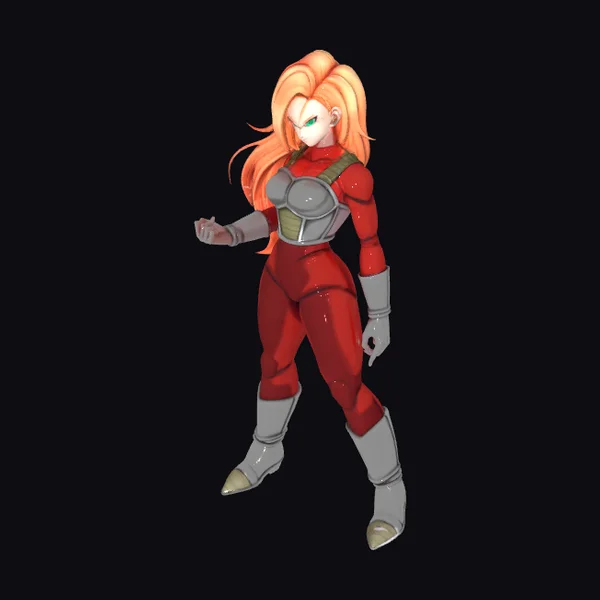 Female Warrior in Red Suit