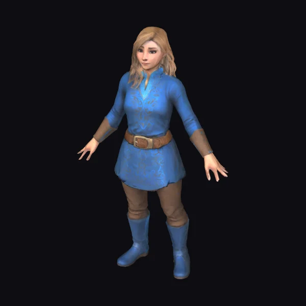 Female Warrior in Blue