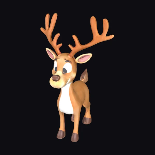 Cartoon Reindeer with Antlers
