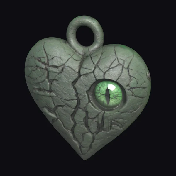 Cracked Green Heart Pendant