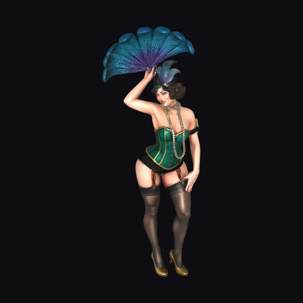 Woman with Feather Fan