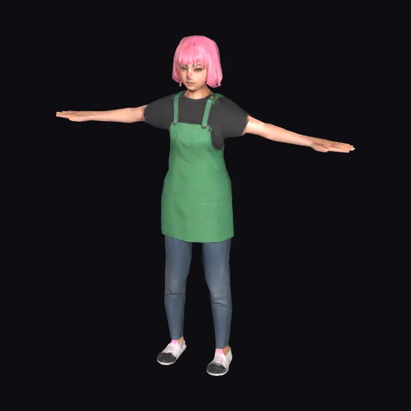 Pink-Haired Female Barista