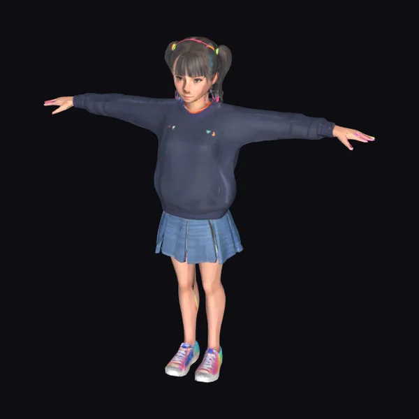 Schoolgirl in Casual Wear