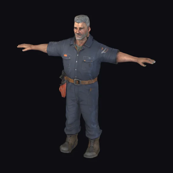 Mechanic in Navy Coverall