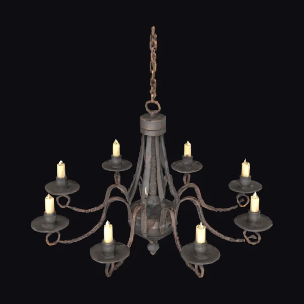 Rustic Iron Candle Chandelier