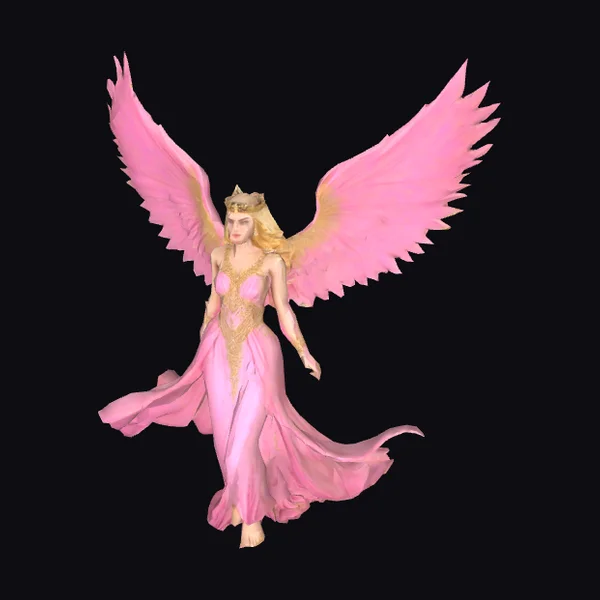 Pink Winged Female Figure