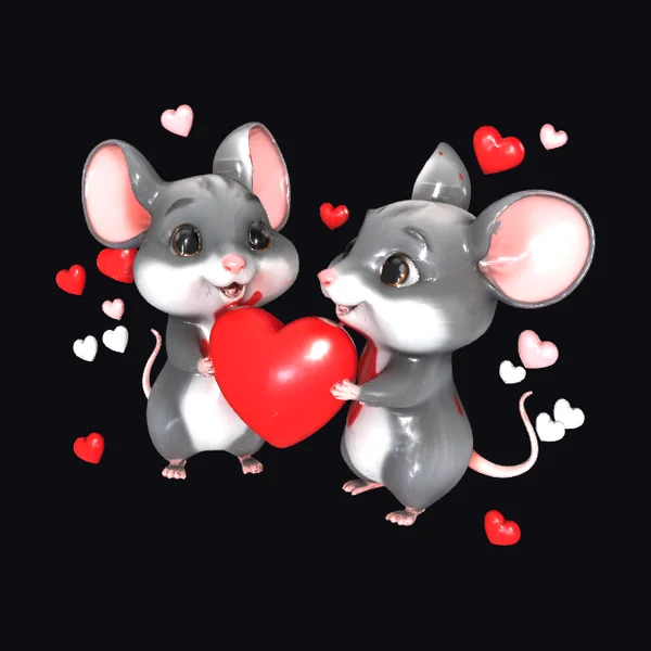 Cute Mouse Valentines Pair