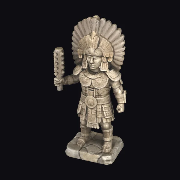 Ancient Aztec Warrior Statue