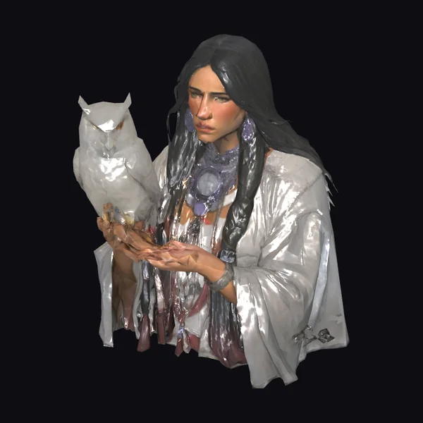 Woman with White Owl