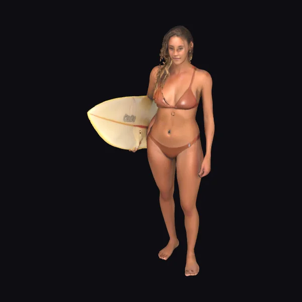 Woman Holding Surfboard