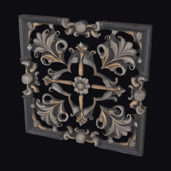 Ornate Ebony Ceiling Panel