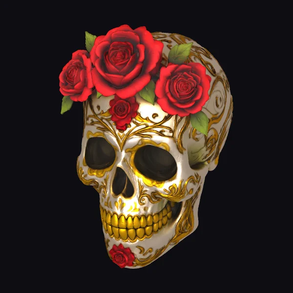 Sugar Skull with Roses