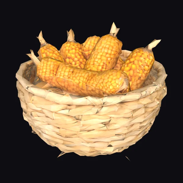 Woven Basket with Corn
