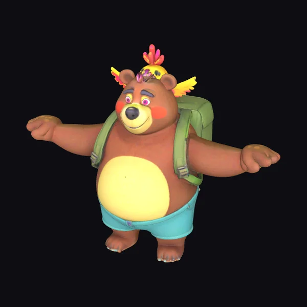 Bear with Bird on Head