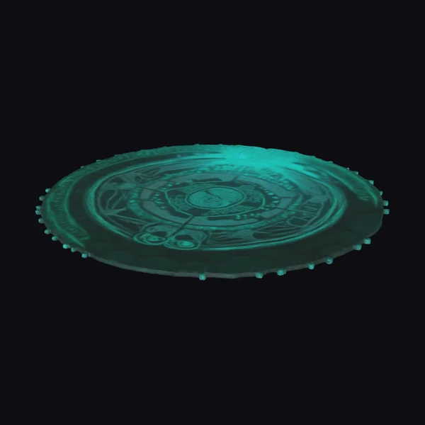 Glowing Turquoise Rune Plate