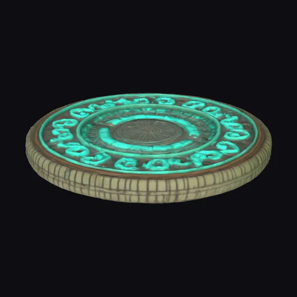 Glowing Turquoise Rune Plate