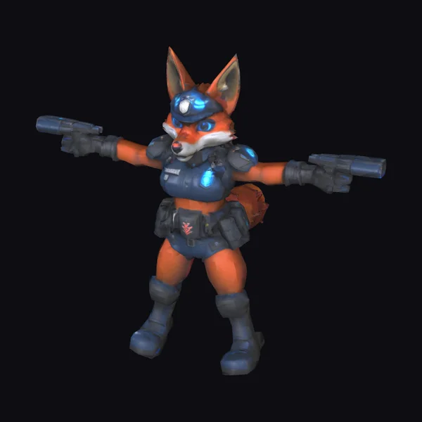Anthropomorphic Fox Police Officer