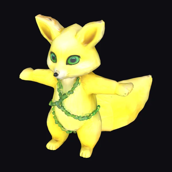 Yellow Fennec Fox Figurine