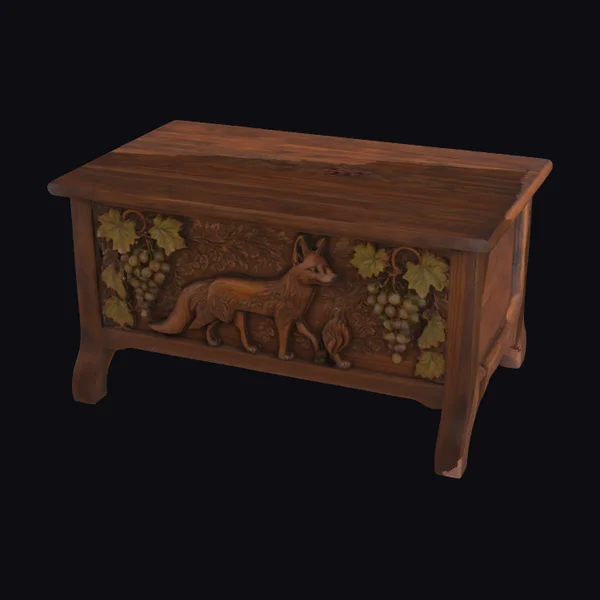 Wooden Fox and Grapes Box