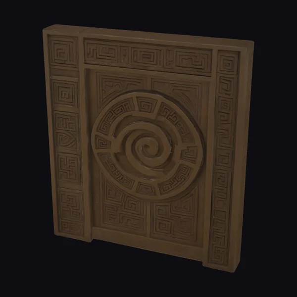 Ancient Brown Labyrinth Panel
