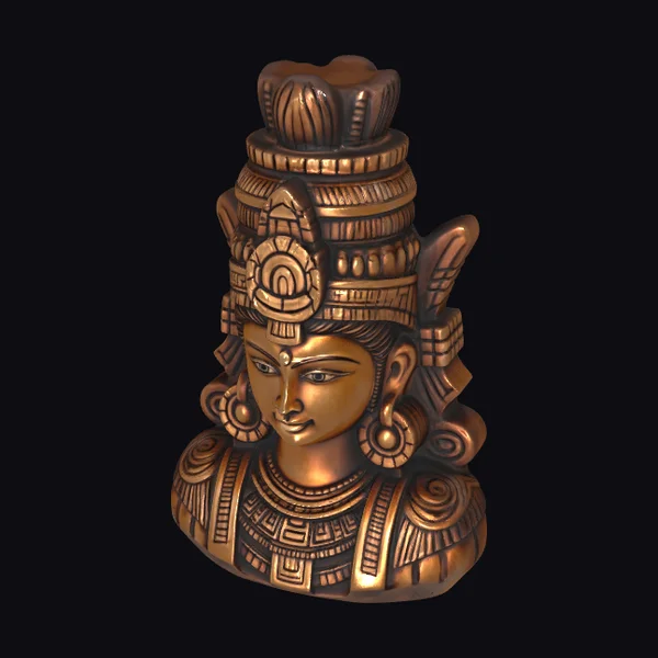 Wooden Goddess Bust