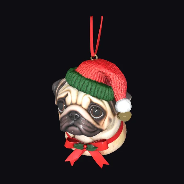 Pug Christmas Ornament