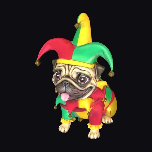 Pug in Jester Costume