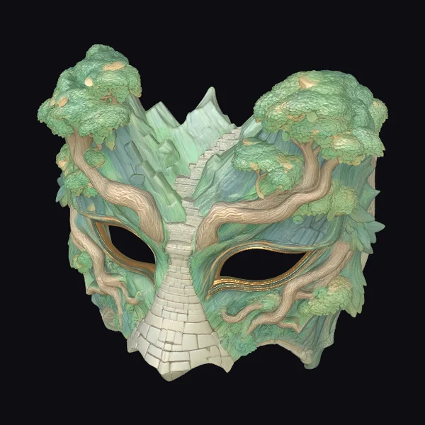 Forest Staircase Mask