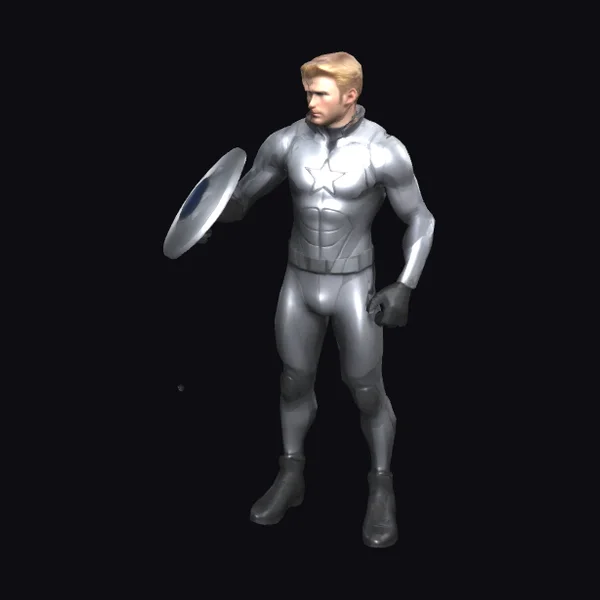 Blonde Superhero in Grey Suit