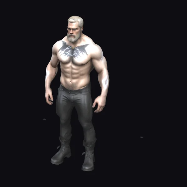 Muscular Man with Tattoo