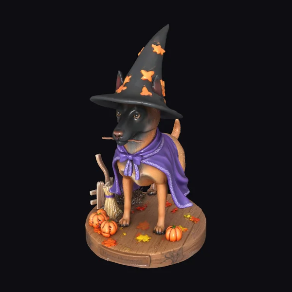 Belgian Malinois Halloween Wizard