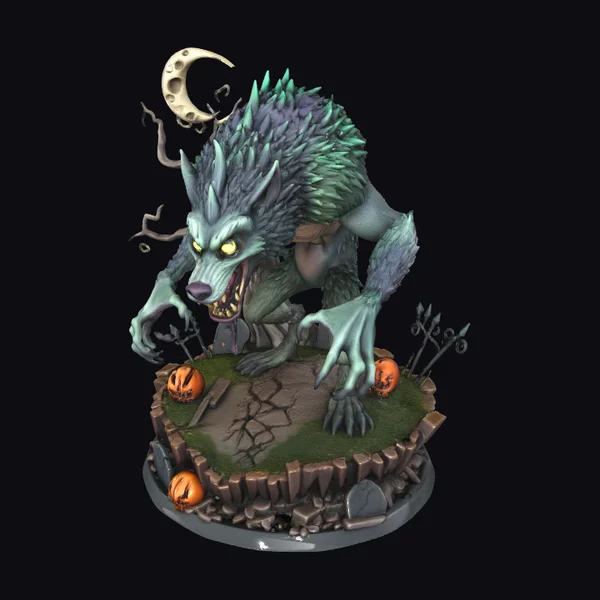 Werewolf on Halloween Base