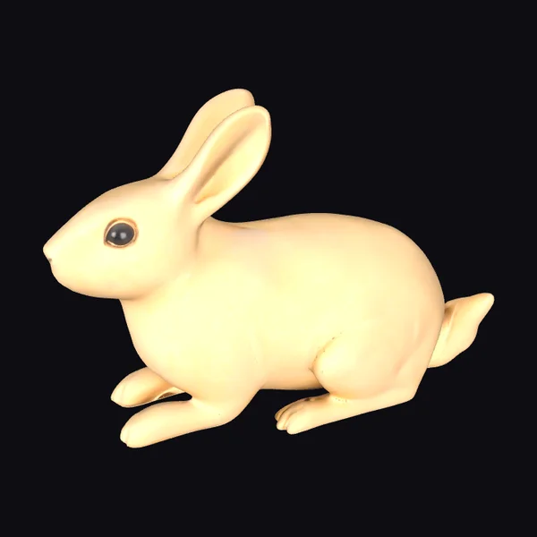 Golden Rabbit Figurine