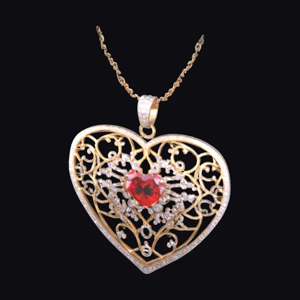 Heart Shaped Ruby Pendant