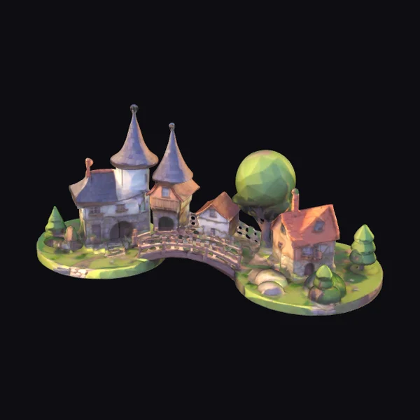 Whimsical Village Scene