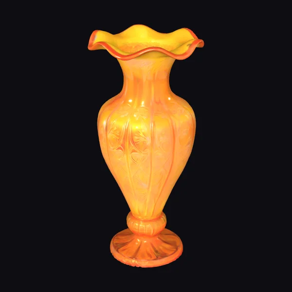 Vintage Iridescent Orange Vase