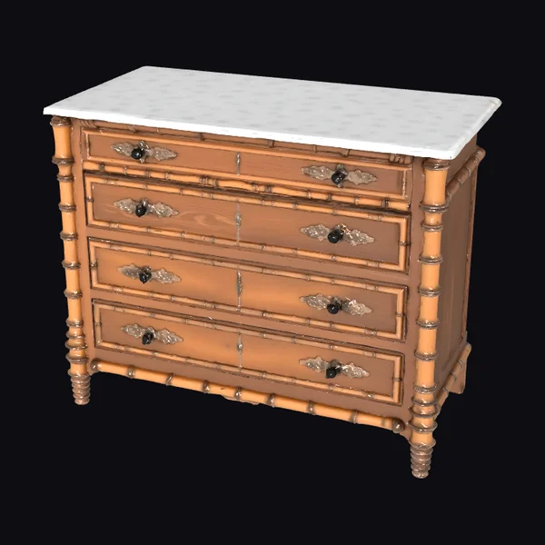 Faux Bamboo Commode Chest