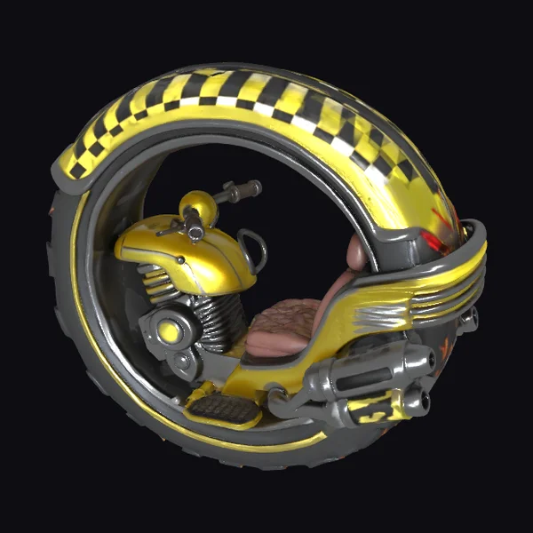 Yellow Motorcycle Ring