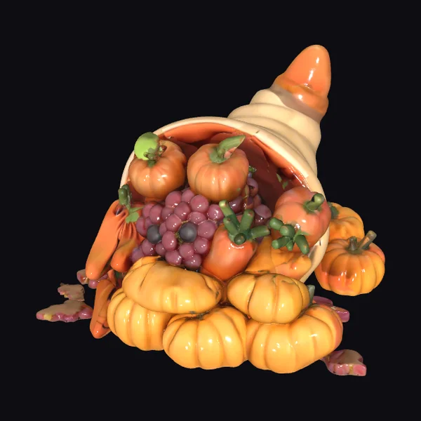 Spilled Cornucopia Fruits Vegetables