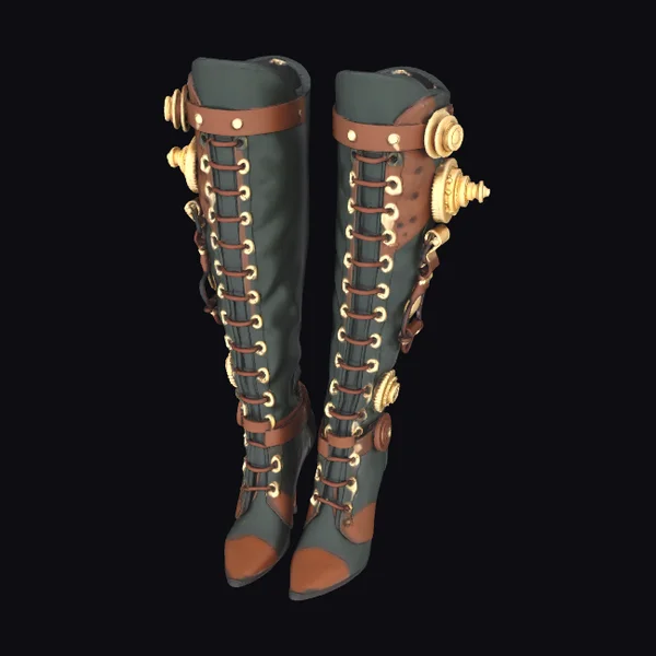 Steampunk Thigh-High Boots