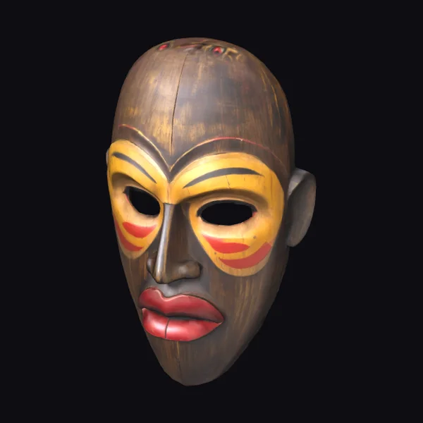 Wooden Tribal Face Mask