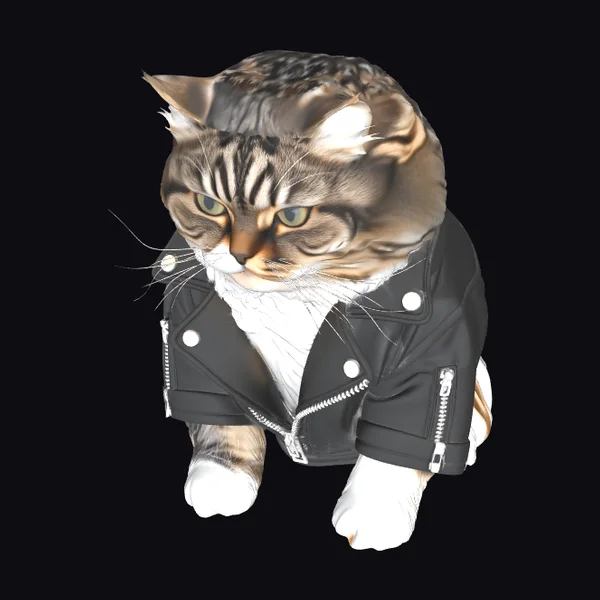Cat in Leather Jacket