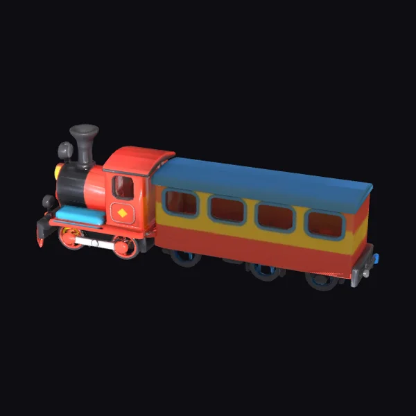 Cartoon Train with Carriage